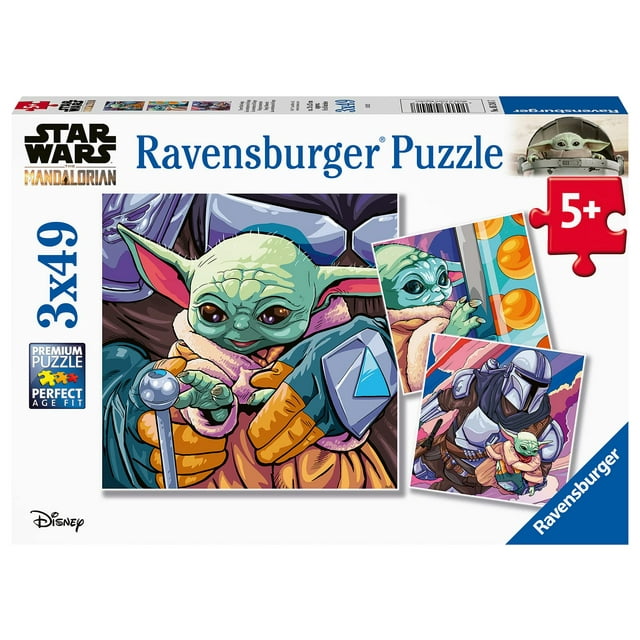Juego de rompecabezas Ravensburger Star Wars Grogu Moments, 3 x 49 piezas