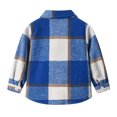 thumbnail image 4 of Hpapadks Girls Tops Kids Long Sleeve Lapel Button Down Plaid Shirt Coat Tops with Pockets Boys Shirts Dark Blue 12 Months-18 Months, 4 of 5