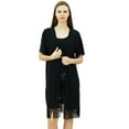 thumbnail image 1 of Bimba Women Kimono Solid Shrug With Fringes Exclusive Tassel Cover-Up, 1 of 9
