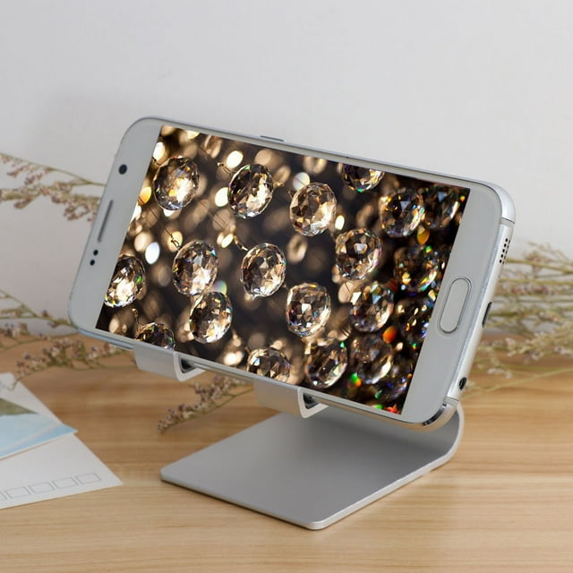 NIYANGLE Support Universel pour Téléphone Mobile Tablette Argent Triangulaire pour Bureau