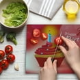 thumbnail image 3 of 20th Birthday Cutting Board, 20 Themed Birthday Party Cupcake with Beams Backdrop Print, Decorative Tempered Glass Cutting and Serving Board, Large Size, Vermilion Pink and Red, by Ambesonne, 3 of 5