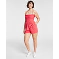 thumbnail image 4 of Bar III Womens Tie Neck Terry Cloth Romper Watermelon Punch S, 4 of 6