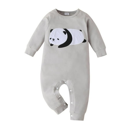 

YWDJ 2022 Onesies for Baby 0-18months Baby Kids Romper Autumn Winter Clothes Newborns Jumpsuit Cute Animal Overalls Gray 12-18 Months