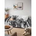 thumbnail image 6 of Grey Black Leaves Couch Cover, Summer Botanical Watercolor Leaf Sofa Cover Blanket for Loveseat Couches, Sectional Sofa Slipcover Furniture Protector for Living Room Bedroom 71''x118'', 6 of 9