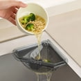thumbnail image 4 of Aodebiao Triangular Magnetic Sink Caddy with Drainer and Filter Net, Kitchen Sink Organizer for Food Scraps and Leftovers, Stainless Steel Sink Strainer and Scrap Catcher for Kitchen Sink Corner, 4 of 9