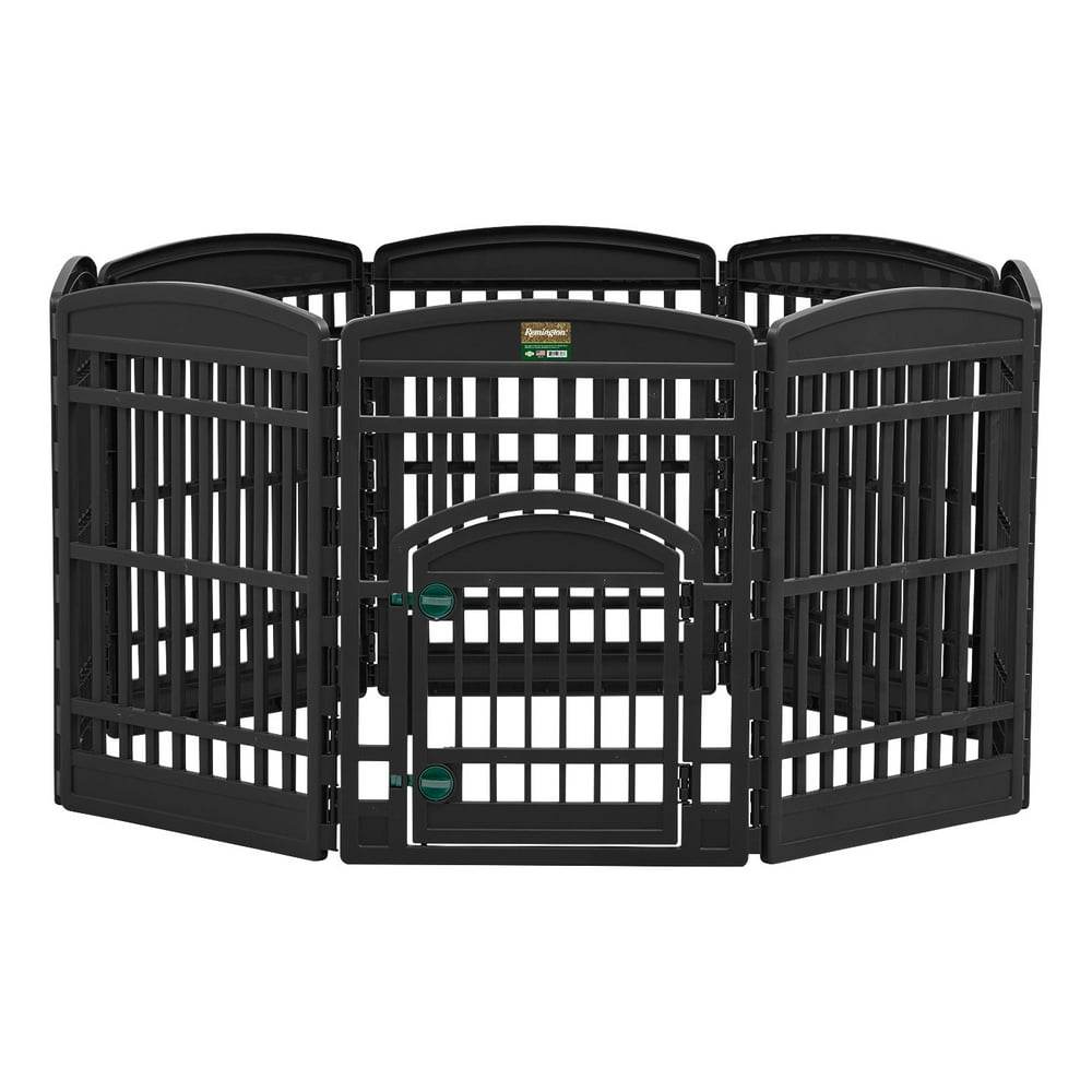 Remington 8 Panel Plastic Pet or Animal Playpen with Door, Black