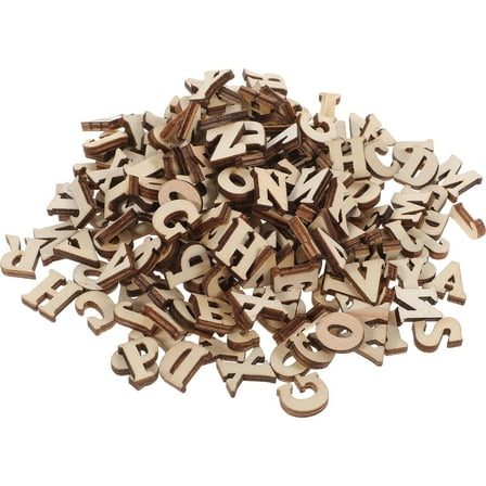Mobestech Small Wooden Craft Letters Beige 200Pcs for Diy Projects and Ornament