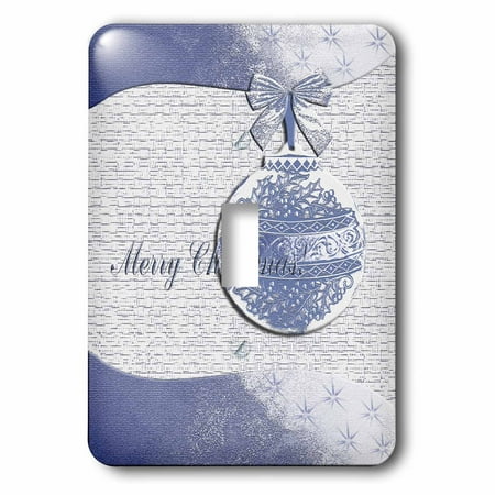 Blue Holly Leaf Design - 3dRose Blue Holly Leaf Design Merry Christmas - Single Toggle Switch (lsp_34349_1)