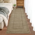 thumbnail image 3 of FairOnly Brown Geometric 2'x8'Non Slip Washable Runner Rug for Modern Living Room Low Pile Foldable Floor Carpet for Entryway Laundry Kitchen, 3 of 7