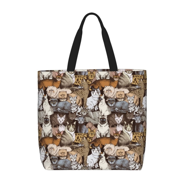 Balery Cut Cats Bolsa de Mano para Mujeres con Cremallera, Bolsa de Gimnasio con Compartimentos, Bolsa para Laptop, Bolsa para Trabajo