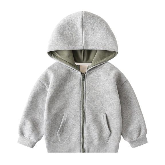 KAUOD Toddler Girls Zip Up Cotton Sweatshirts Zipper Long Sleeve Fleece Hoodies Fall Fashion Cute Hooded Sweatshirts with Pockets