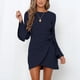 thumbnail image 1 of Vestido De Mujer, Vestido De Manga Larga De Poliéster Transpirable Dobladillo Irregular Puños De Encaje Con Volantes Para Citas Para Trabajar ANGGREK No, 1 of 7