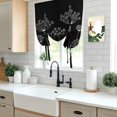 thumbnail image 5 of Black Dandelion Balloon Curtains for Windows, Bedroom Curtains 54 Inch Length, Spring Modern Minimalist Country Flower Tie Up Curtains Panels Thermal Insulated Bathroom Curtains Window 42"x54", 5 of 8