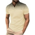 thumbnail image 2 of Polka Dots Polos Shirts for Men Collarless Ombre Color Short Sleeve Button up Henley Shirt Casual Stylish Summer Beach Tees Tops 2026 Spring Summer Limited-time offer, 2 of 5