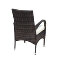 thumbnail image 6 of Hommoo 3-Piece Patio Conversation Furniture set, Wicker Rattan Outdoor Chairs Set with Cushion, Brown and Beige, 6 of 7