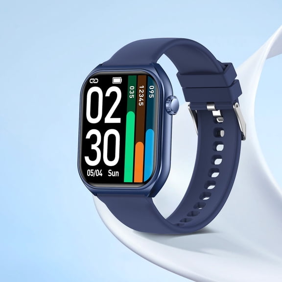 Nkmbld Smart Watch for Men Full Screen Control Multifunctional Sports and Fitness Bluetooth Call Intelligent Reminder Magnetic Charging Smartwatch, Blue
