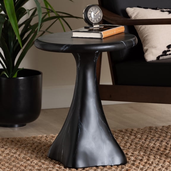 bali & pari Aponi Contemporary End Table, Black