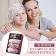 thumbnail image 3 of Gorras contra el cáncer Chemo Headwear Half Chet, preatadas, para mujer, x4, 3 of 6