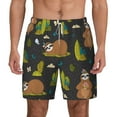 thumbnail image 2 of Goofa Funny Sloths In The Forest Printed Men's Swim Trunks Board Shorts Quick Dry Mens Swimming Trunks with Compression Liner,Breathable Fit Hawaii Beach Shorts-3X-Large, 2 of 9