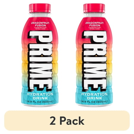 (2 pack) Prime Hydration Sports Drink, Dragonfruit Fusion, 16.9 fl oz, Bottle