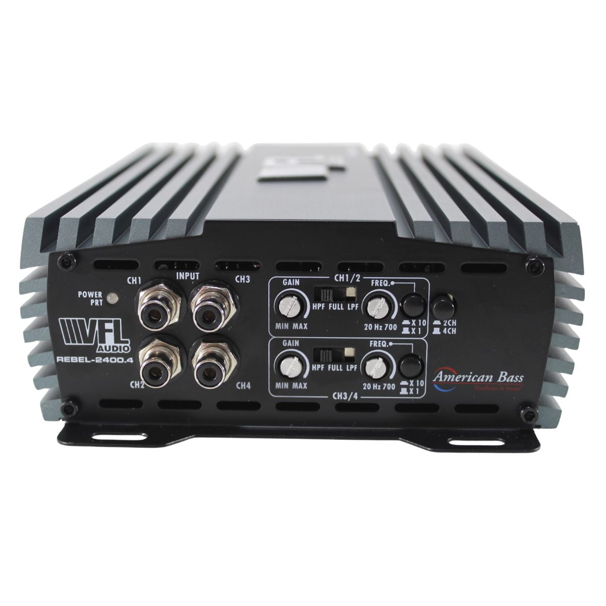 American Bass 2560 Watts 2-Ohm 4-Channel Class D Digital Amplifier REBEL-2400.4