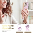 thumbnail image 6 of for iPhone 15 Pro Case with Stand 360° Rotatable Ring Holder Magnetic [with 2 Screen Protector] Kickstand Gold Plating for Women Men Shockproof Protective Phone Case for iPhone 15 Pro, Purple, 6 of 14