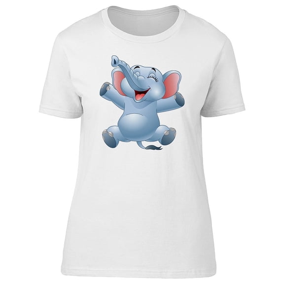 Cute Happy Elephant Smiling Tee Women's -Image by Shutterstock