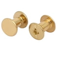 thumbnail image 2 of Uxcell 5mmx6mm Binding Chicago Screw Posts Nuts Docking Rivets Brass Tone (10-pack), 2 of 6