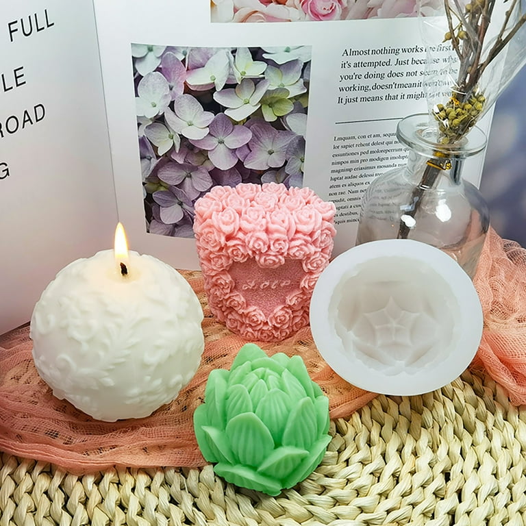 Rose Flower Ball Aromatherapy Candle Silicone Mold DIY Handmade