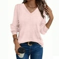 thumbnail image 4 of Wyobmus Womens Lightweight Sweaters Fall Long Sleeve Ribbed Crew Neck Tunics Fall Winter Business Casual Pullover Shirts Pink, 4 of 7