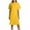 Yellow, variant on yillto Womens Plus Size Tshirts Dress Short Sleeve Crew Neck Summer Causal Ruched Midi Dresses M-3XL