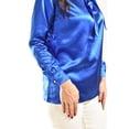 thumbnail image 4 of Blusa de satin con lazo Roman Fashion /Juvenil, 5101 (Azul rey) azul G, 4 of 6