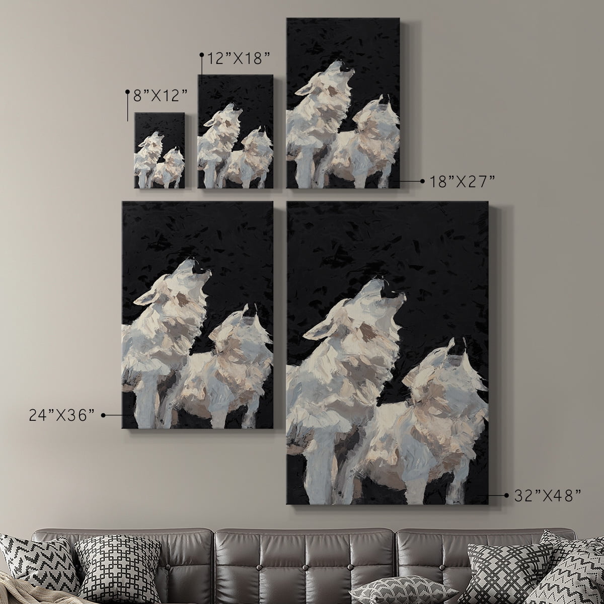 Midnight Wolves Premium Gallery Wrapped Canvas - Ready to Hang