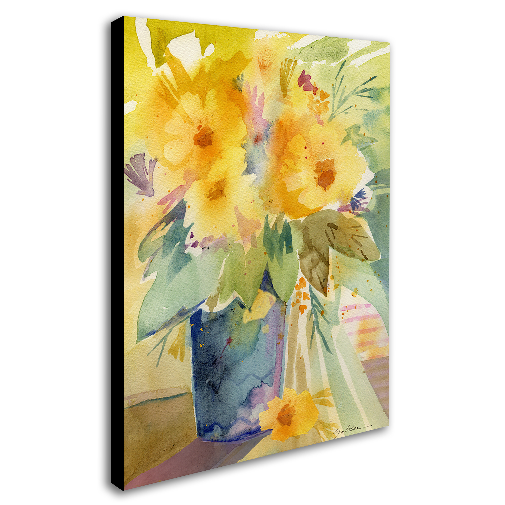 Trademark Art "Yellow Print" Canvas Art by Sheila Golden