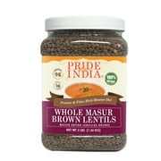 Pride of India Whole Brown Crimson Lentils 3 lbs Jar
