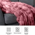 thumbnail image 5 of Lavish Home 60x80-Inch Ruched Faux Fur Blanket for Sofas and Beds (Pink), 5 of 7