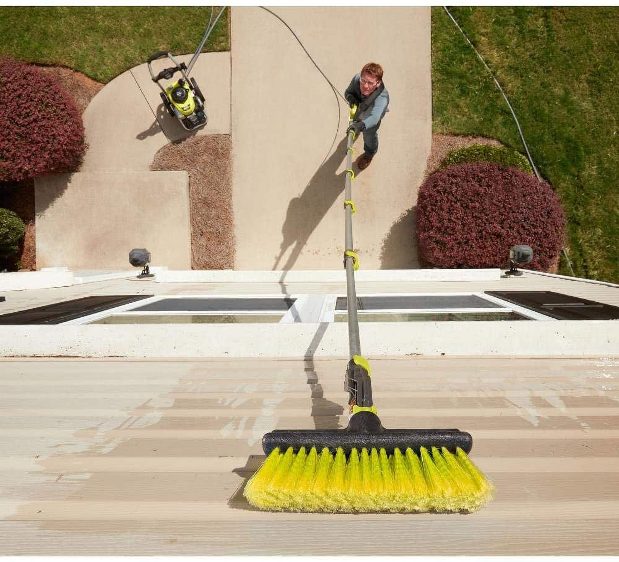 RYOBI 18 ft. Telescoping Extension Pole with Brush for Most Gas Electric and Cordless Pressure Washers up to 4200 PSI