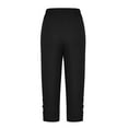 thumbnail image 5 of Bigersell Plus Size Capris with Pockets Women's Summer High Waisted Solid Color Capris Matching Slim Fitting Yoga Gym Pants Black xl, 5 of 7