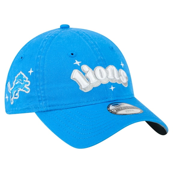 Girls Youth New Era Blue Detroit Lions Cheer 9TWENTY Adjustable Hat