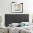 thumbnail image 2 of Headboard, Full Queen Size, Velvet, Dark Grey Gray, Modern Contemporary Urban Design, Bedroom Master Guest Suite, 2 of 10