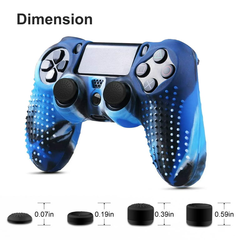 PS4 Controller Covers - PS4 Silicone Skins for DualShock 4 - PS4  Accessories Anti-Slip Cover Case for Playstation 4, Slim, Pro - Blue