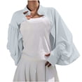 thumbnail image 2 of Vmvidoty Women's Cooling Shawl Arm Sleeve Neck Sun Protection Cape Sun-proof Cover Cloak for Women Summer SPF Long Sleeve Silver Free Size, 2 of 6