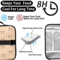 thumbnail image 4 of Cat Head Beige Pattern Insulated Lunch Bag with Shoulder Strap and Bottle Holder,Bento School Lunch Bag Box,11x9.5x3.5 Inches, 4 of 5