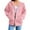 Pink, variant on cocolona Womens Zip Up Hoodie Fall Winter Long Sleeve Oversized Hooded Sweatshirt Trendy Solid Color Jackets Tops with Pockets
