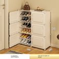thumbnail image 3 of Zapatero sencillo para sala de estar, mueble plegable a prueba de polvo, almacenamiento de zapatos de múltiples capas, transparente, 3 of 4