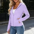 thumbnail image 5 of Snorda Jackets for Women Full Zip Long Sleeve Sun Protection Hooded Jacket With Zipper Pockets Casual Solid Color Loose Fits Lightweight Comfy Jackets for Fall Daily Outing Wear, 5 of 7