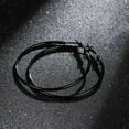 thumbnail image 2 of 18K Gold Black Plating Large Round Hoop Earrings Women Stainless Steel 30-100mm, 2 of 6
