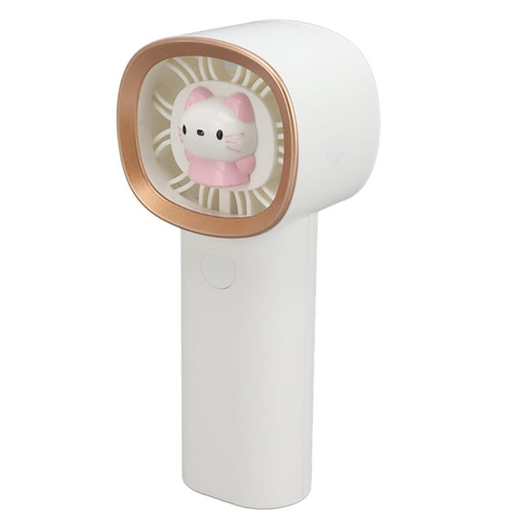 Handheld Fan, 2400mAh Build in Battery Comfortable Breeze Mini Fan Turbine Design USB Charging for Travel White