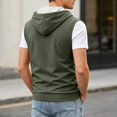 thumbnail image 4 of RUTAYY Men's Sleeveless Zip Up Hoodie Drawstring with Pocket Solid Color Casual Vest Sweatshirt Army Green, 4 of 6