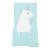 K-Cliffs Unicorn Knit Cotton Baby Crib Throw Blanket Cover Wrap, Unisex, Infant-Toddler, Color Blue